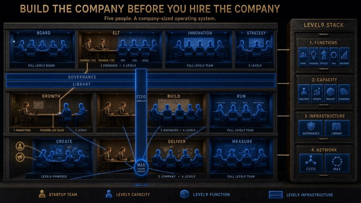 Early stage Level9OS company blueprint